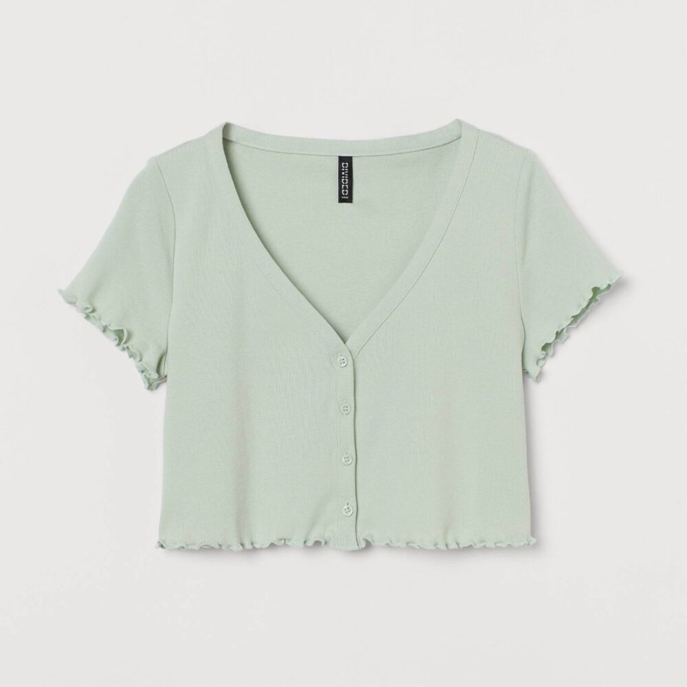 H&M Button-Front Crop Top - NWOT!